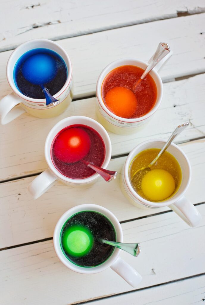 dying easter eggs