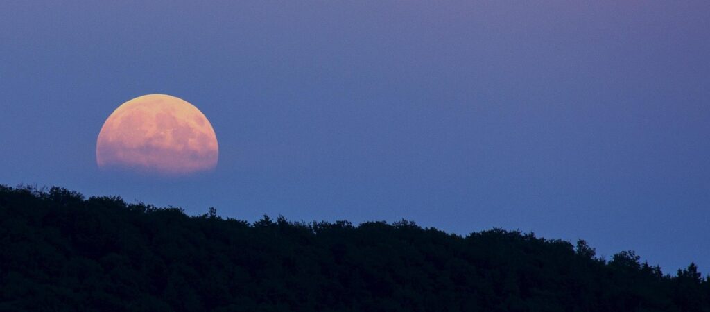 moon over hillside