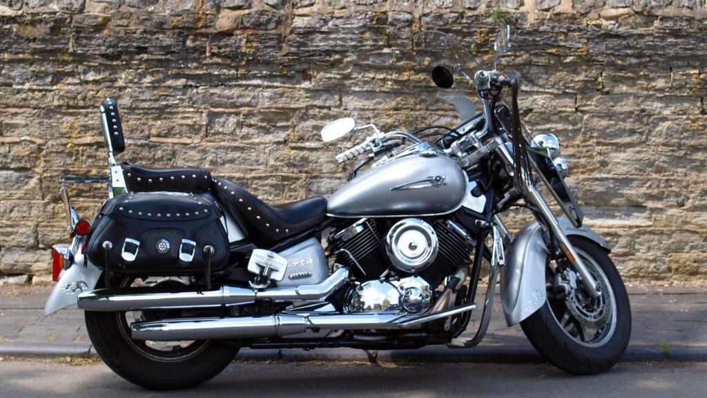 silver motorcycle